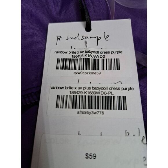 Unique‎ Vintage x Rainbow Brite Dress Size Medium 6/8 Purple Rainbow Night Print - Picture 15 of 15